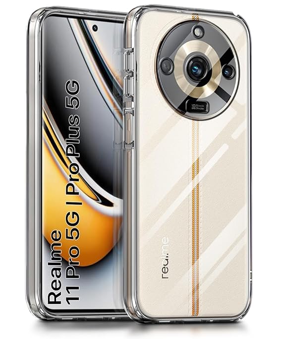 JUMP START Clear Back Cover Case for Realme 11 Pro 360-Degree Protection | Slim Shockproof Design Transparent Bumper Crystal Clear Silicone Case for Realme 11 Pro