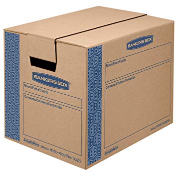 Bankers Box SmoothMove Prime Moving Boxes, Tape-Free and Fast-Fold Assembly, Small, 16 x 12 x 12 Inches, 5 Pack (8862701)