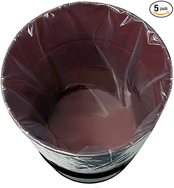 QWORK 5 Pack 55 Gallon Clear Plastic Drum Liners, Heavy Duty Leak Proof Clear Bucket Liner Bags for Marinating and Brining, BPA Free, 5.5 mil