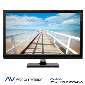 Atron Vision Professional Gaming Monitor AVQ270. WQHD (2560X1440) 27-inch Widescreen LED monitor. Virtual 4K, 4ms, Flicker Free, Low Blue Light, Built Premium Speaker, HDMI, DVI.