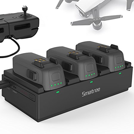 Smatree Battery Power Station for DJI Spark,Charge 3 Flight Batteries Simultaneously,Up to 6 PCS Batteries Can Be fully Charged Before Recharging