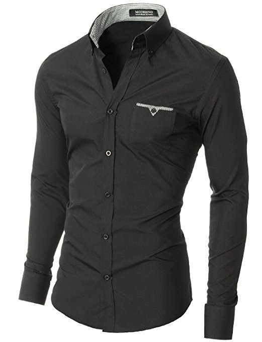 MODERNO - Men's Casual Shirt - Slim Fit - Long Sleeve (VGD063LS)