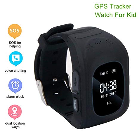 Hufcor Kids GPS Smartwatch, Anti-Lost Smart Watch for Girls Boys, SOS Alarm Activity Wristband Electronic Toy for Android/iOS 2019 Birthday Gifts, Multi-Language Global Positioning, Health Monitoring