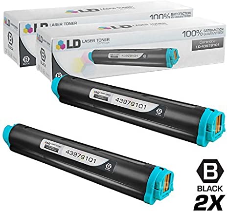 LD Compatible Toner Cartridge Replacement for Okidata 43979101 (Black, 2-Pack)