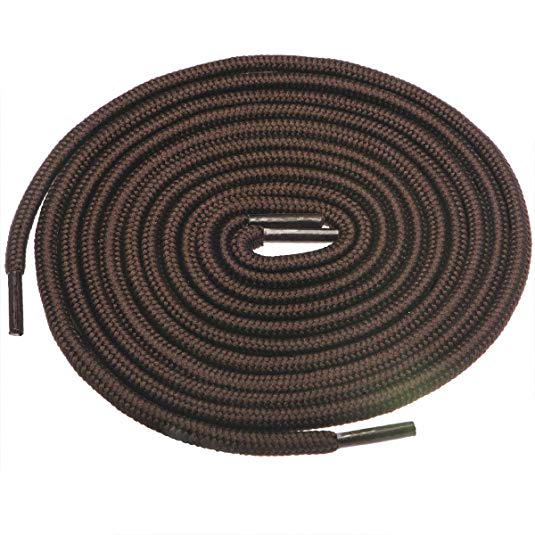 Birch 1/5" Thick Tough and Heavy Duty Round Boot Shoelaces for Boots and Hiking Shoes.