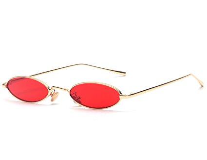 Gamt Vintage Oval Sunglasses for Women and Men Small Metal Frame Candy Colors