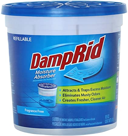 DampRid Fragrance Free Refillable Moisture Absorber - 10.5oz cup – Traps Moisture for Fresher, Cleaner Air