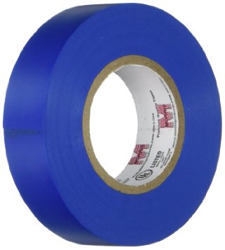 Morris 60050 Blue Vinyl Plastic Electrical Tape, 7 mil, PVC, 66' Length, 3/4" Width