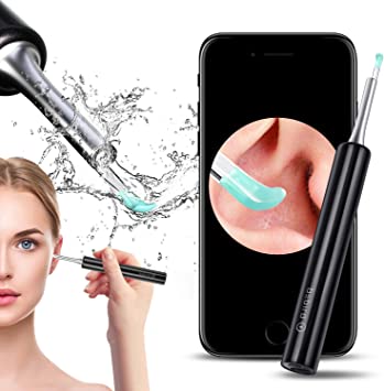 Ear Wax Remover Tool Earwax Removal Endoscope - Wiscky Professional Ear Cleaner Camera 1080p FHD Wireless Otoscope with 6 LED Lights Ear Scope Wax Cleaning Kits for iPhone, iPad & Android Smart Phones