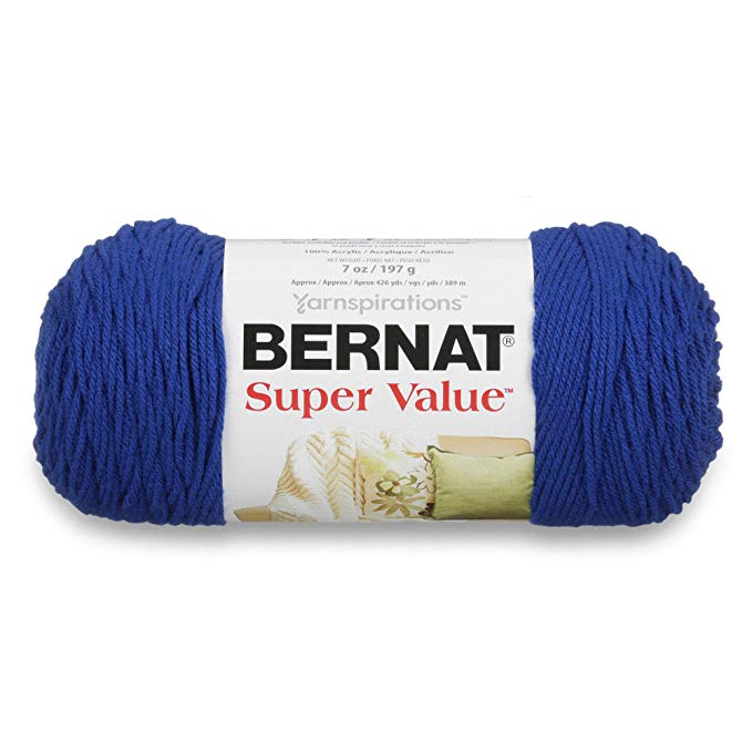 Bernat 16405300610 Super Value Yarn, Royal Blue, 1 Pack