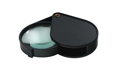 SE Folding Pocket Magnifier, 4X Magnification, 2" Glass Lens