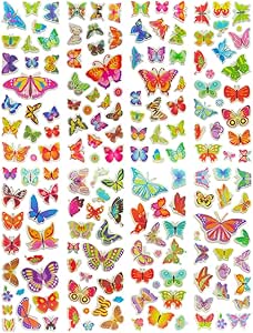 3D Puffy Stickers for Kids, 8 Different Sheets Including Butterfly Sticker for Boys and Girls