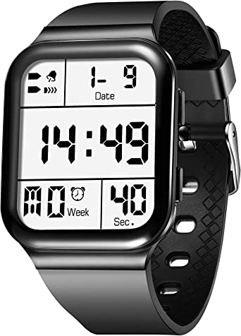 Kids Watch, Digital Watch with Alarm Clock, Stopwatch, Kids Watches for Boys 9-18, Waterproof Watches for Men, Square Teenage Student Sport Watch