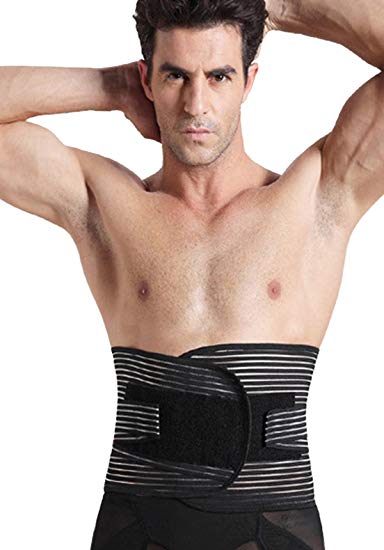 Panegy Men's Waist Lumbar Trainer Girdle Adjustable Beer Belly Trimmer Control