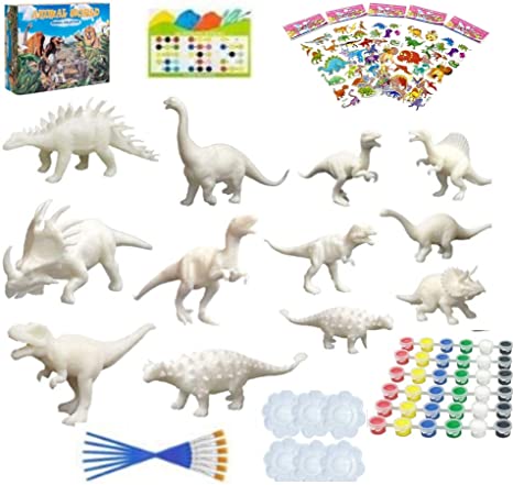 Kids Republic Value Pack Decorate Your own Dinosaur Kids Crafts and Art Supplies Set, Paint Your Own Dinosaur Figurines,3D Dinosaur Painting,Dino, Dinosaur