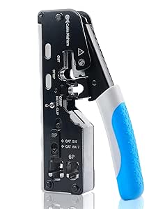 Cable Matters All-In-One Modular Ethernet Crimping Tool Cat 8 (Cat5 Cat6 Cat7 Cat8 Crimping Tool) for Shielded Pass-Through Connectors