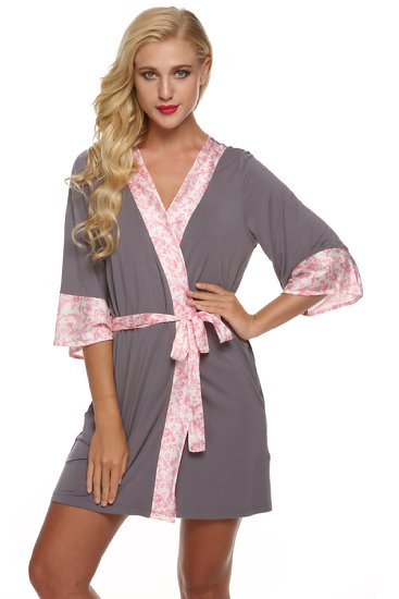 Ekouaer Womens Kimono Robe Bridesmaid Bathrobes Lightweight Viscose Short XS-XL