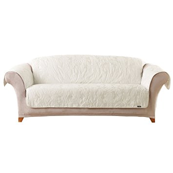 Sure Fit Matelasse Damask  - Sofa Slipcover  - White (SF41414)