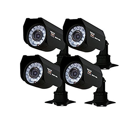 Night Owl Security KIT-CAM-4PK-CM245A CMOS Cameras with 60' of Cable, 50' Night Vision, 4 Pack (Black)