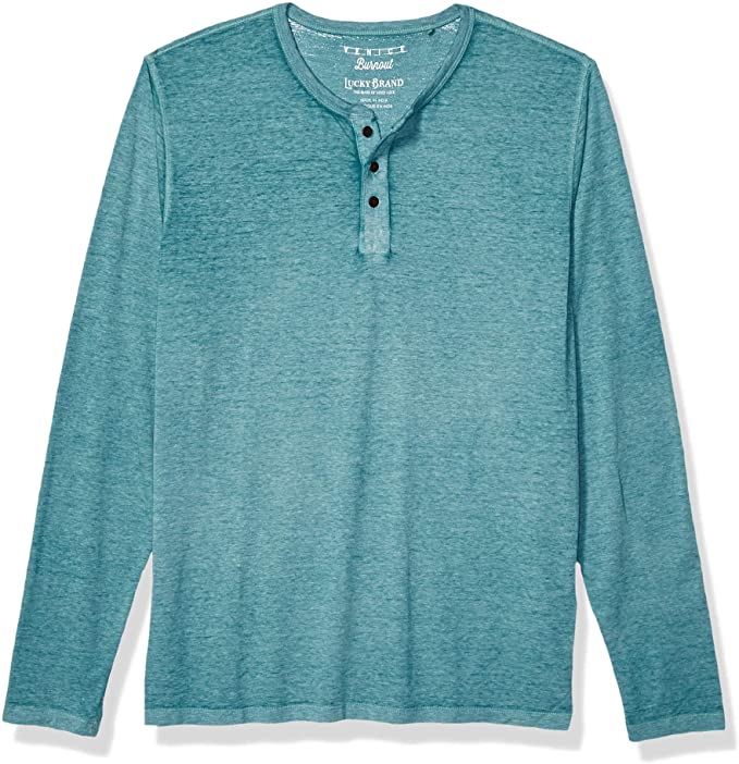 Lucky Brand Men's Venice Burnout Henley Shirt