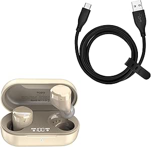 TOZO T12 (Large Ergonomic Edition) Wireless Earbuds USB-C to USB-A Charging Cable