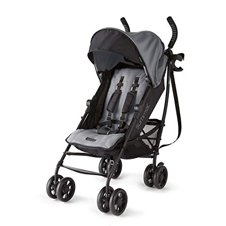 Summer 3Dlite  Convenience Stroller, Matte Gray – Lightweight Umbrella Stroller with Oversized Canopy, Extra-Large Storage and Compact Fold