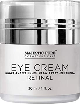 Under Eye Cream by Majestic Pure - Age Defying Retinal - Reduces the Appearances of Winkles, Dark Circles, Puffiness, Crow Feet and Hyperpigmentation, 1 fl. oz.