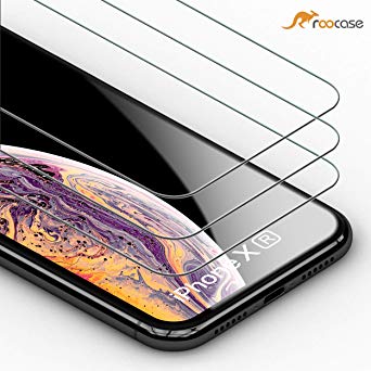 rooCASE 3-Pack Screen Protector for iPhone XR, [Force Resistant Up to 44 Pounds] Tempered Glass Screen Protector for iPhone XR 6.1-inch (2018) - 9H Hardness, Easy Installation [Case Friendly]