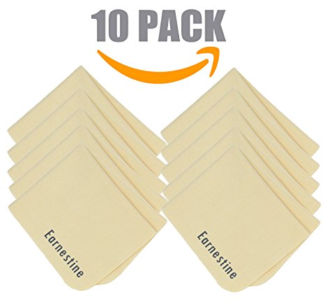 Super Thick Microfiber Eyeglass Cleaning Cloth Beige 6x7 inch 10 Pack for glasses cleaning and lens cleaning