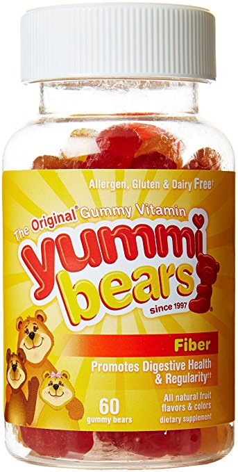 Yummi Bears Fiber Supplement for Kids, 60 Gummy Bears