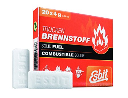 Esbit 1300-Degree Smokeless Solid Fuel Tablets for Backpacking, Camping, Emergency Prep, and Hobby