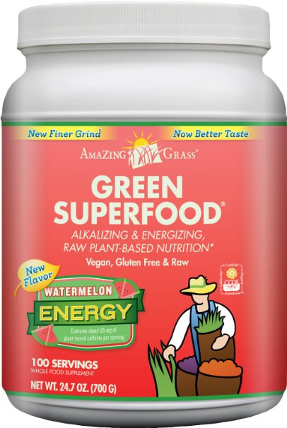 Amazing Grass Green Superfood Energy Watermelon, 100 Servings, 24.7 Ounces