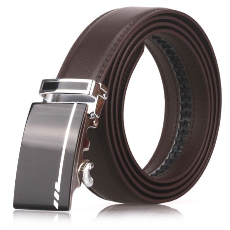 Men's Automatic Buckle Leather Genuine Leather Belts-Black/Brown（D03/04/05）