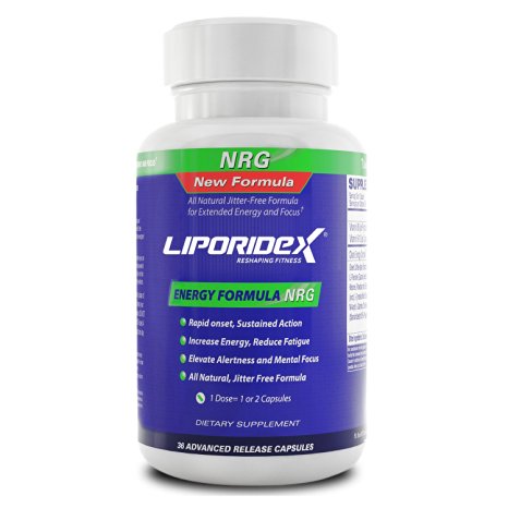 Best Energy Supplement - LIPORIDEX NRG - Energy Supplement for Increased Energy and Focus - Brain Boosting Nootropic - 36 ct