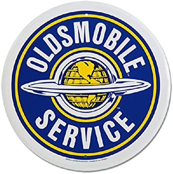 Oldsmobile Service Round Metal Sign