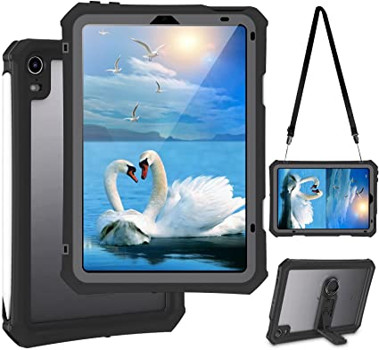 iPad Mini 6 Case - Waterproof Case for iPad Mini 6th Generation 2021 8.3 Inch Shockproof Full Body Protection 6th Gen iPad Mini 6 Tablet Case with Built in Screen Protector Strap Pen Holder Black