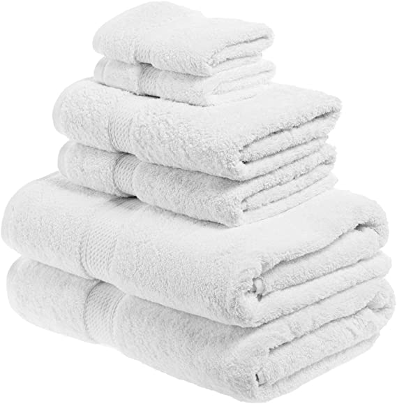 SUPERIOR Solid Egyptian Cotton 6-Piece Towel Set