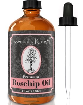 Rosehip Essential Oil 4 oz. with long glass dropper by Essentially KateS.