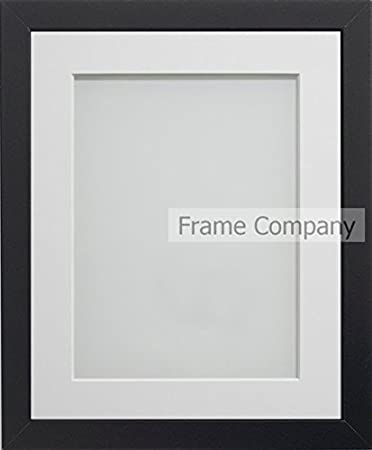 Frame Company Allington Range Picture Photo Frame with White Mount for Image Size A4 - 14 x 11 Inches, Black