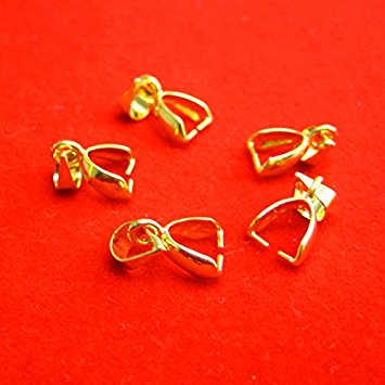 10pcs 3 Size 18k Gold Plated Findings Bail Connector Bale Pinch Clasp Pendants