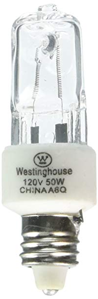 Westinghouse Lighting 0442300, 50W T4, E11 Mini-Can Base Clear 1300Hr 600LM 120V Halogen Light Bulb