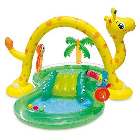 Summer Waves Inflatable Jungle Animal Kiddie Swimming Pool Play Center w/Slide