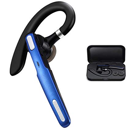 AZALLY Bluetooth Headset Earpiece for Mobile Phone - 10 Hrs Battery Noise Cancelling Microphone Wireless In-Ear Blue tooth Head Set for Cell Phones Driving Business Office Car Driver Cellphones