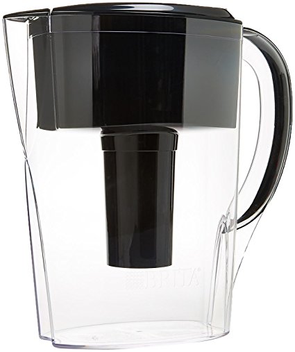 Brita Space Saver Water Filter Pitcher-Black-6 Cup