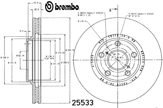 Brembo 25533 Disc Brake Rotor