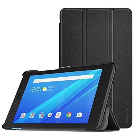 MoKo Case for Lenovo Tab E7, Ultra Compact Protection Slim Lightweight Smart Shell Stand Cover for Lenovo Tab E7 7 Inch 2019 Release Tablet - Black
