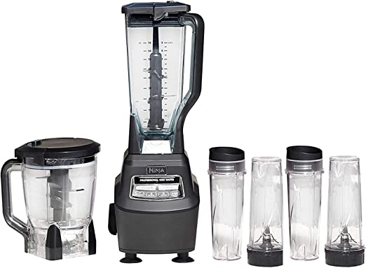 BL770 Mega Kitchen System, 1500W, 72-oz Pitcher, 64-oz. Processor Bowl, (4) Four 16-oz. To-Go Cups Nin