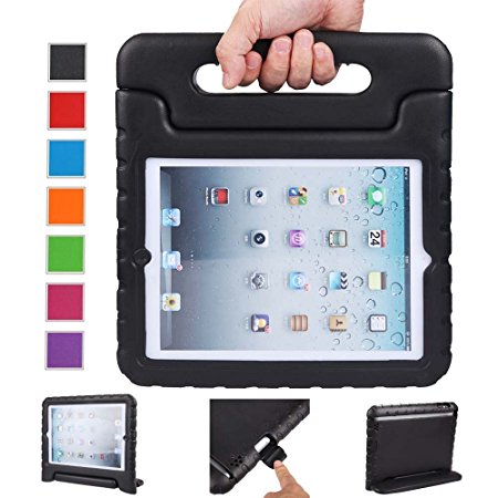 iPad case, iPad 2 / 3 / 4 case, Anken [Shockproof] Case Light Weight Kids Friendly Case Super Protection Cover Handle Stand Case For iPad 2 / 3 / 4 (iPad 2 / 3 / 4, black)