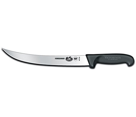 Victorinox Cutlery 10-Inch Curved Breaking Knife, Black Fibrox Handle