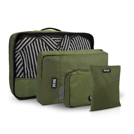 Packing Cubes Set, 4pcs Value Set for Travel - Toiletry Kit, Shoe Bag, Laundry Bag, Packing Cube